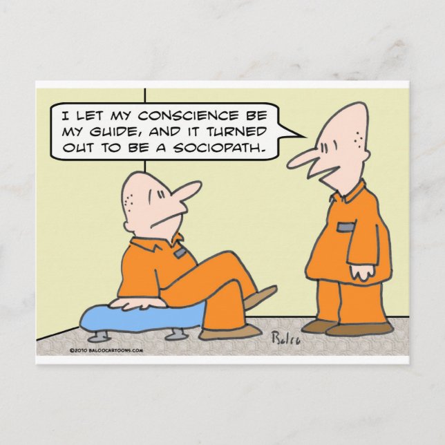 conscience guide sociopath prisoner postcard (Front)