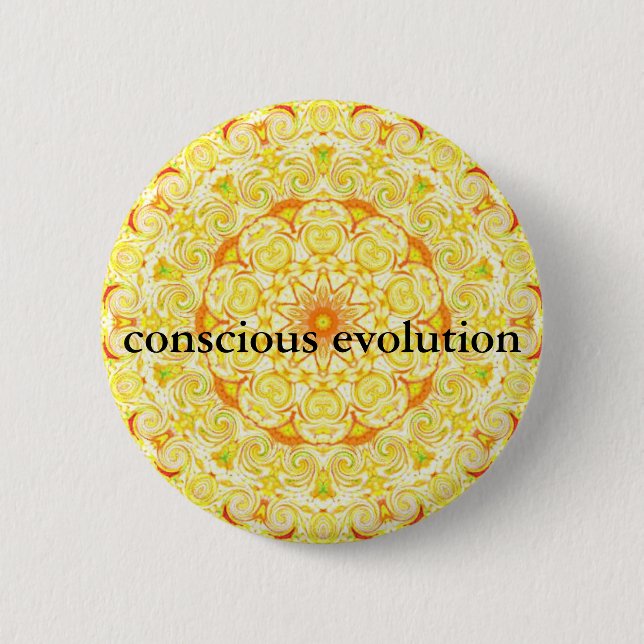 conscious evolution t-shirt 6 cm round badge (Front)