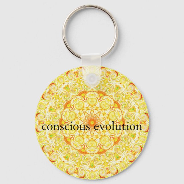conscious evolution t-shirt key ring (Front)
