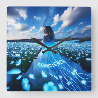 Consciousness / Conscience Square Wall Clock
