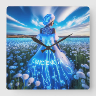 Consciousness / Conscience Square Wall Clock
