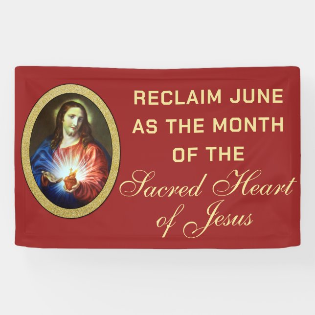 Consecration Sacred Heart of Jesus Religious Banner (Horizontal)