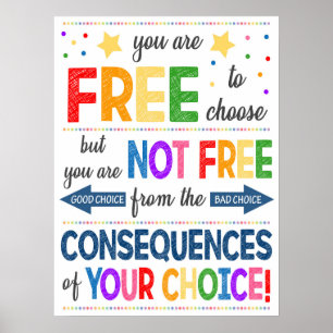 Consequences Rainbow Classroom Poster