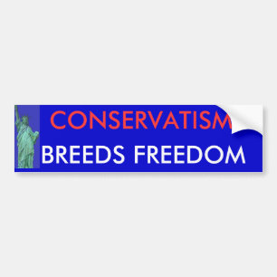 CONSERVATISM , BREEDS FREEDOM BUMPER STICKER