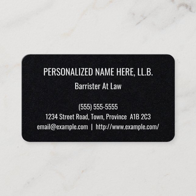 Conservative Barrister At Law Business Card (Front)