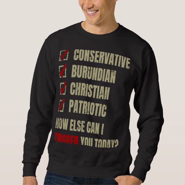 Conservative Burundian Christian Patriotic Sweatshirt (Front)