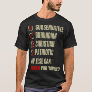 Conservative Burundian Christian Patriotic T-Shirt