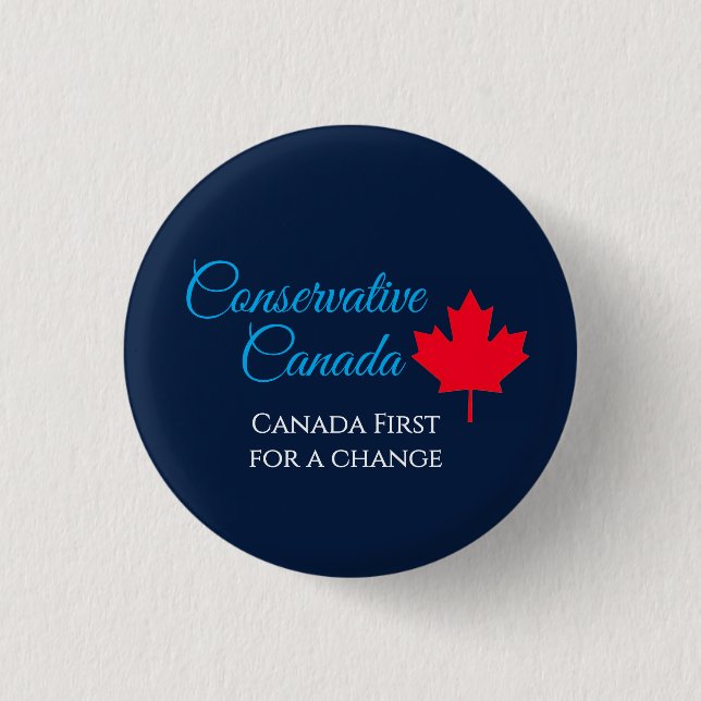 Conservative Canada. Canada first for a change.  3 Cm Round Badge (Front)