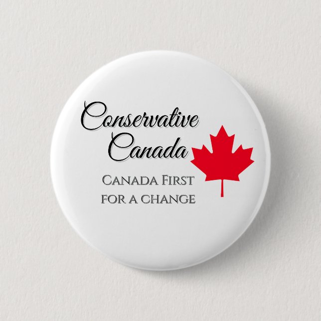 Conservative Canada. Canada first for a change.  6 Cm Round Badge (Front)