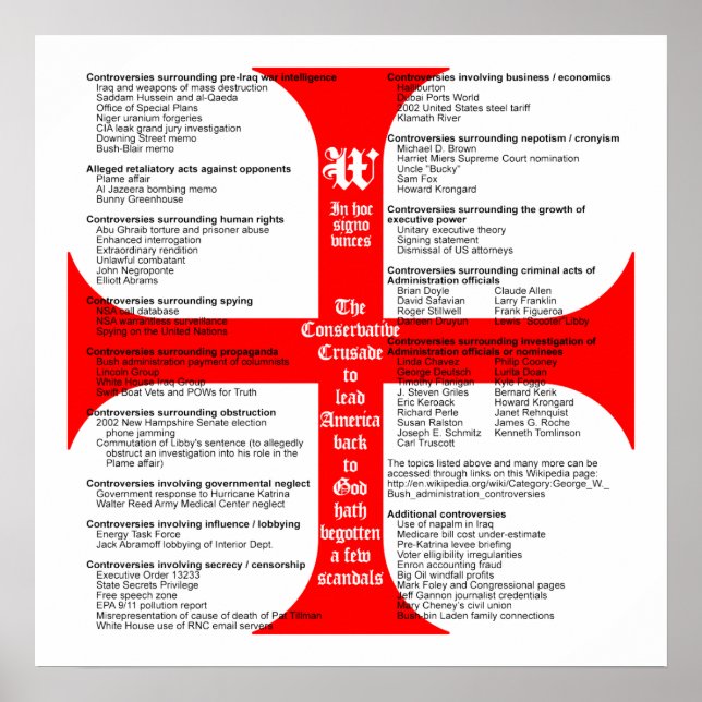 Conservative Crusade Scandals poster (Front)