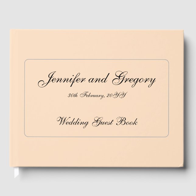 Conservative, Customised Marriage Guestbook (Front)