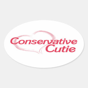 Conservative Cutie Oval Sticker