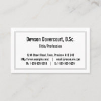 Conservative, Dapper Business Card