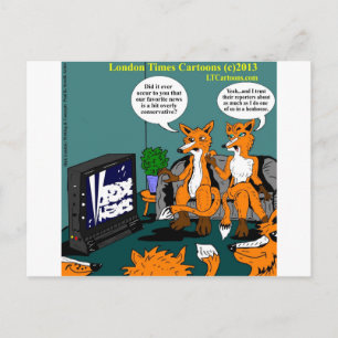 Conservative News Funny Cartoon Postcard
