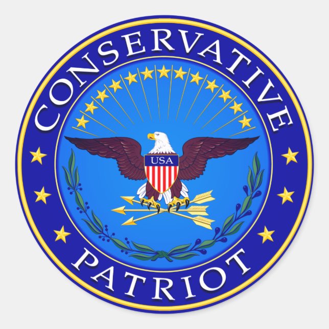 Conservative Patriot Classic Round Sticker (Front)