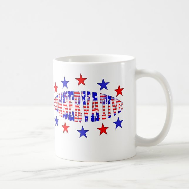 Conservative Red White Blue Mugs Cups Drinkware (Right)