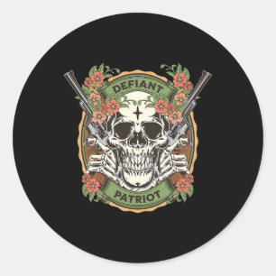 Conservative Republican Defiant Patriot Anti Woke Classic Round Sticker