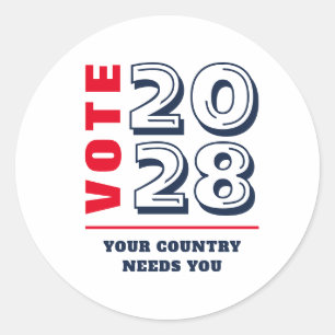Conservative Republican Democratic Election Voter Classic Round Sticker
