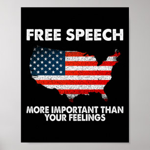 Conservative Republican Free Speech American Flag  Poster