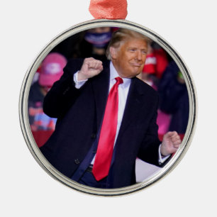 Conservative Republican MAGA Donald Trump Dancing Metal Ornament