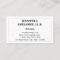 Conservative & Restrained Attorney Business Card