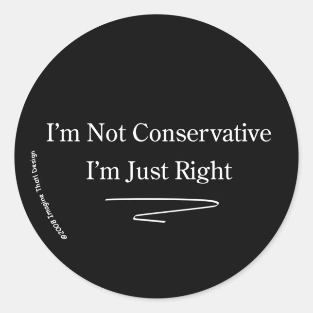 Conservative Right Classic Round Sticker (Front)