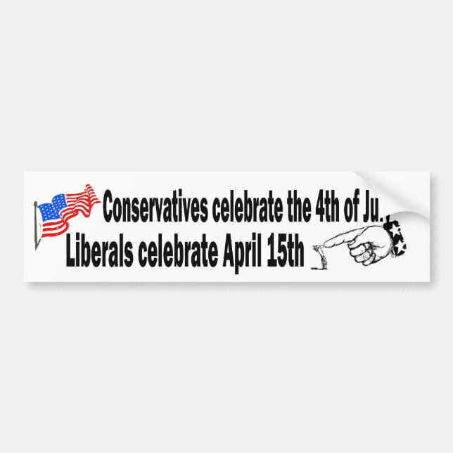 Conservative vs. Liberal Bumper Sticker (Front)
