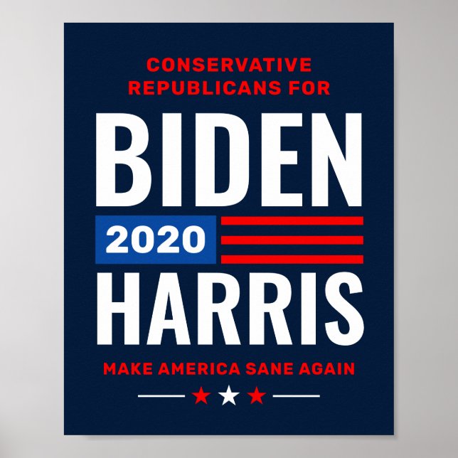 Conservatives for Biden Harris 2020 Campaign Poster (Front)