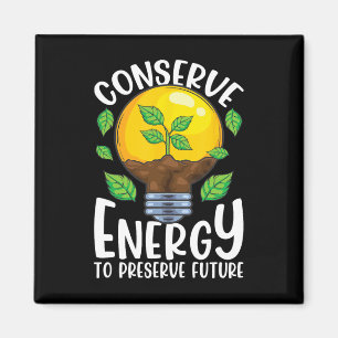 Conserve Energy Lightbulb Tree Green Environment  Magnet