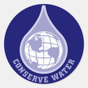 Conserve Water Classic Round Sticker