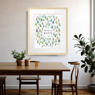 CONSERVE WATER Protect Planet Save Earth Poster
