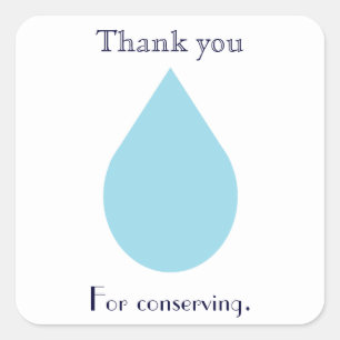 Conserve Water Square Sticker