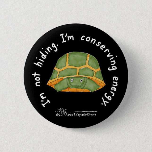 Conserving Energy Black Button (Front)