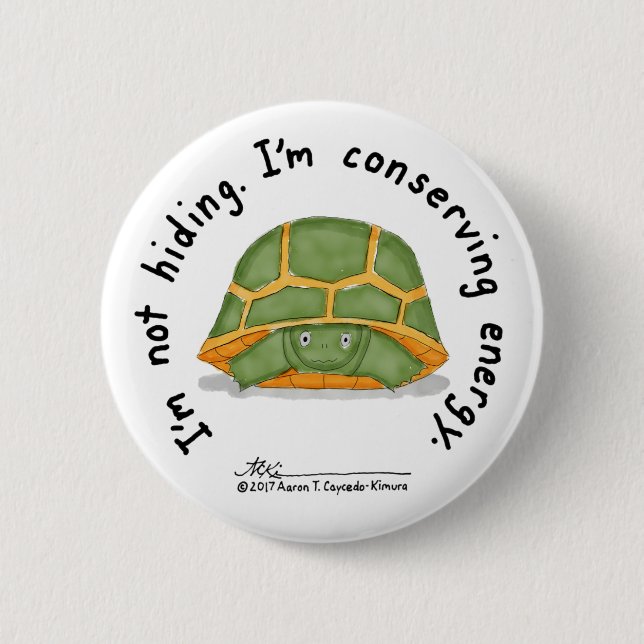 Conserving Energy White Button (Front)