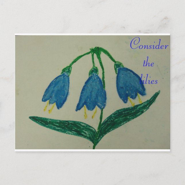 Consider the lilies Scripture Art Romans 8:28 Postcard (Front)