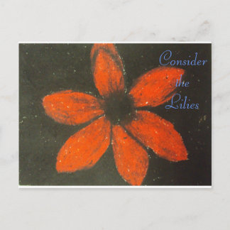Consider the lilies Scripture Art Romans 8:38-39 Postcard
