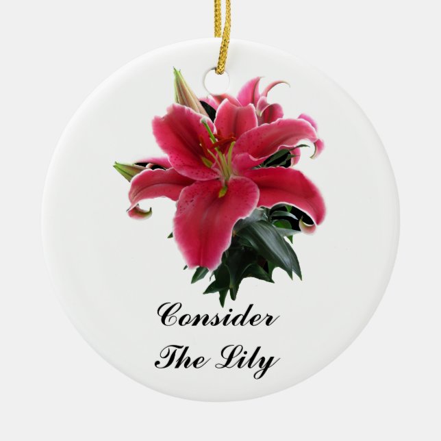 CONSIDER THE LILY-ORNAMENT CERAMIC TREE DECORATION (Front)