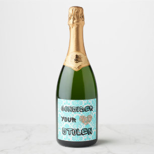 CONSIDER YOUR HEART STOLEN Love Heart BOTTLE LABEL