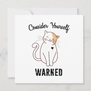 Consider Yourself Warned Evil Cat Card