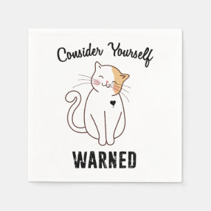Consider Yourself Warned Evil Cat Napkin