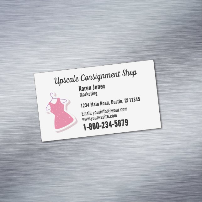Consignment Shop Business Card Magnet with Logo (In Situ)