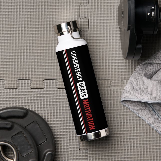 Consistency Beats Motivation Thor Gym Water Bottle (Gym (Rotated))
