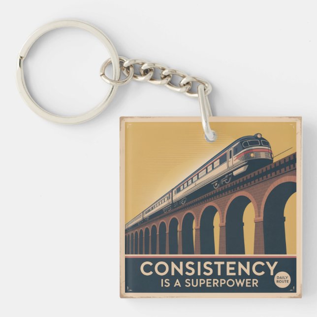 Consistency Is A Superpower Key Ring (Front)