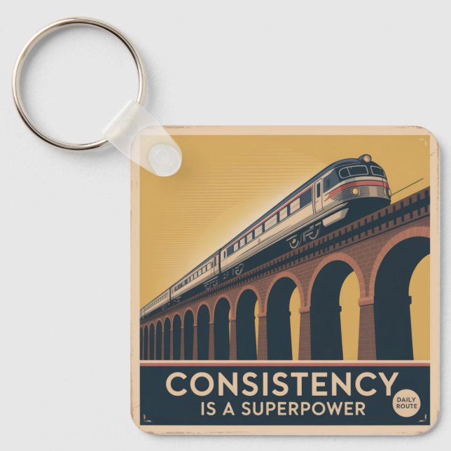 Consistency Is A Superpower Key Ring (Front)
