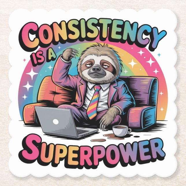 Consistency Is A Superpower Paper Coaster (Front)