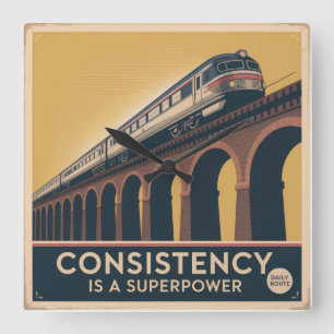 Consistency Is A Superpower Square Wall Clock