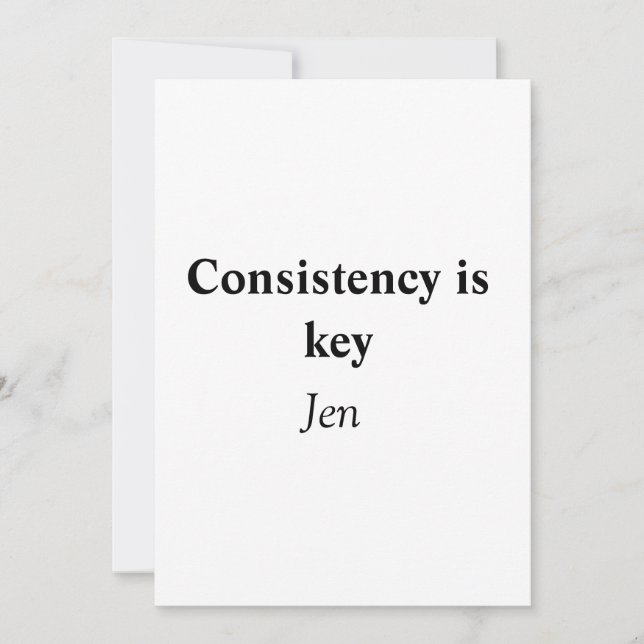 Consistency is key add your name text image  poste invitation (Front)