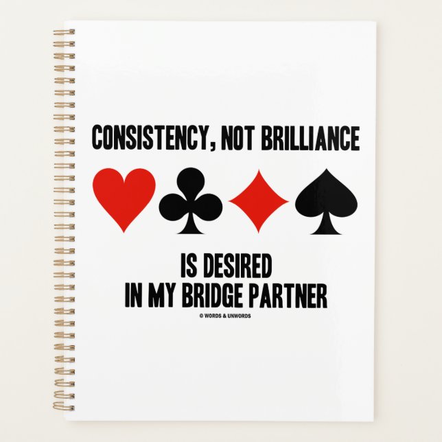 Consistency, Not Brilliance Desired In Bridge Planner (Front)