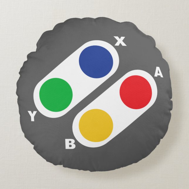 Console Games Controller Round Pillow for Gamer (Front)