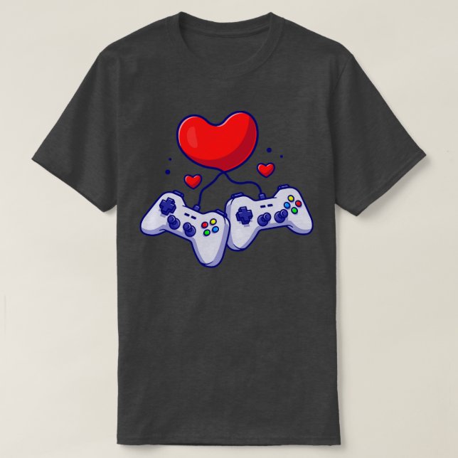 Console With Heart Cartoon T-Shirt (Design Front)